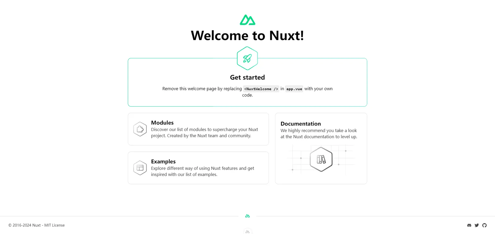 运行 pnpm dev 后自动打开的开发服务器页面